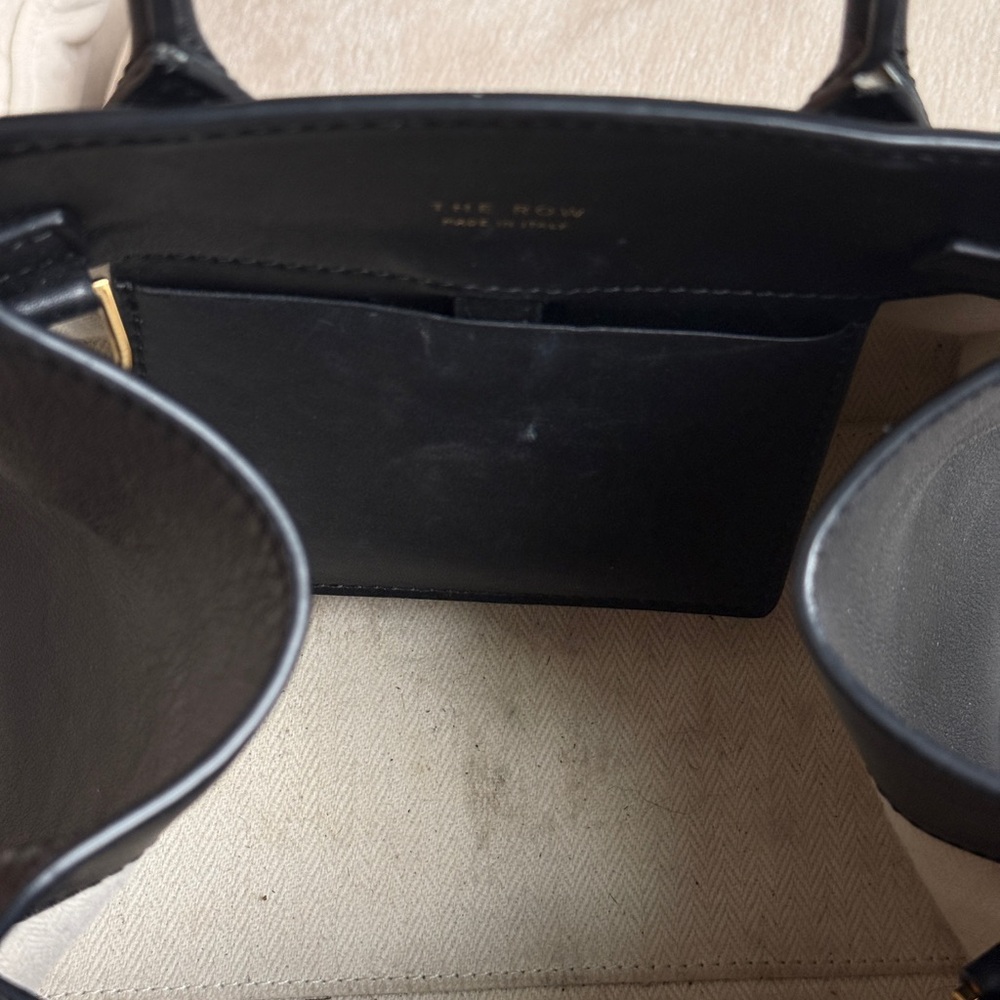 The Row Margaux 10 Black Leather Top Handle Bag | Made in Italy | Authentic - Picture 8 of 15